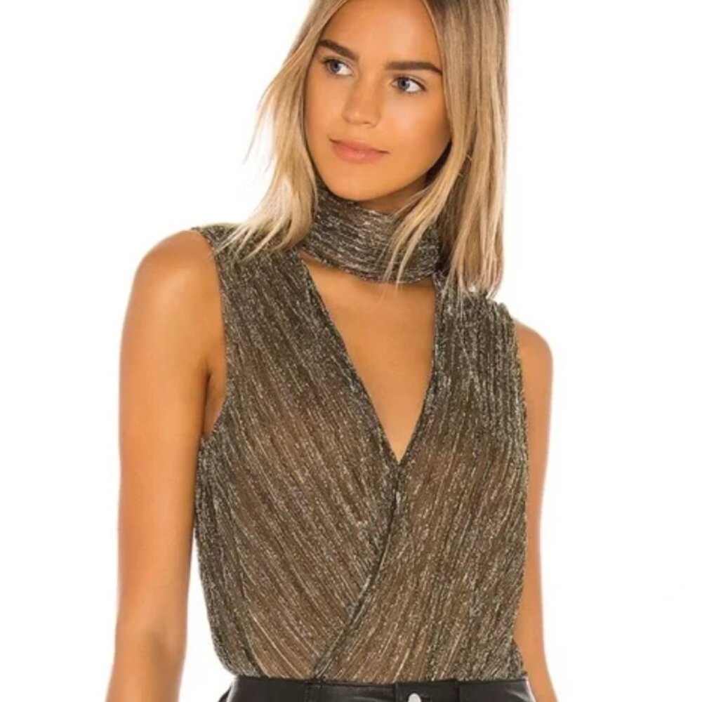 Gold lamé top